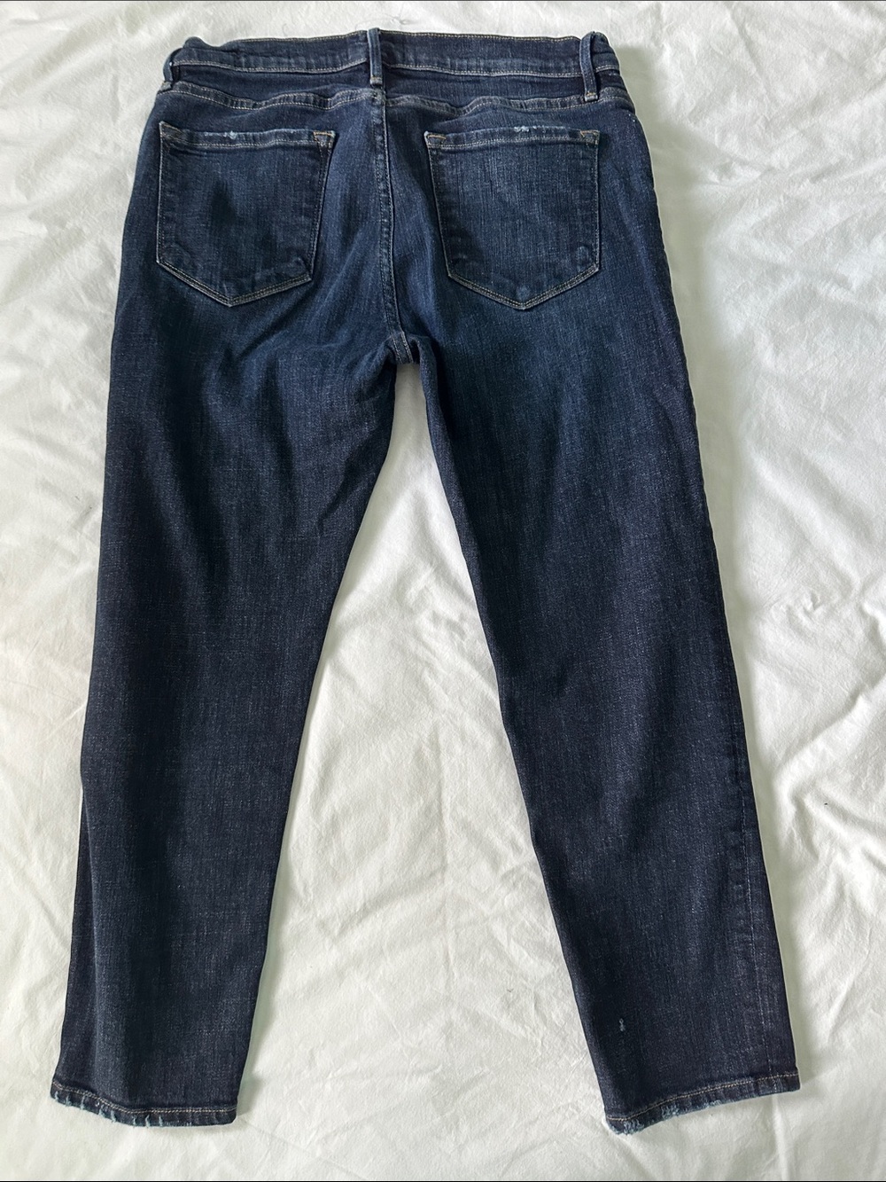 Frame Denim Dark Indigo Cropped Boyfriend Jeans - Picture 3 of 3
